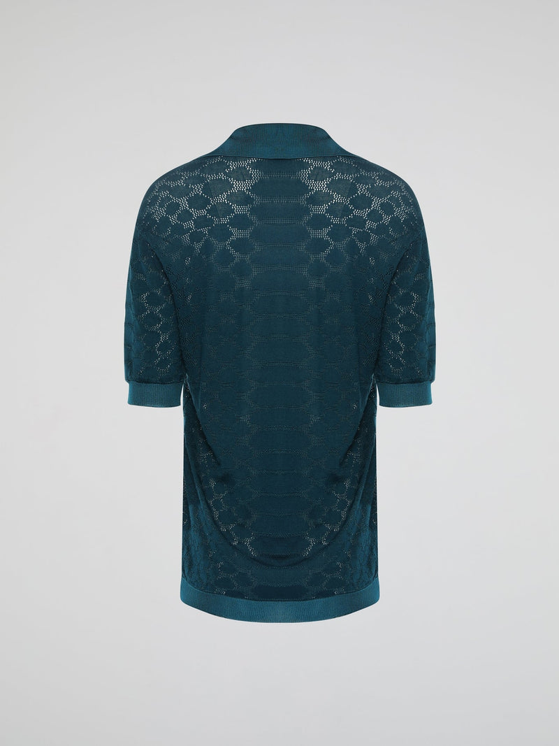 Step into the wild with the Green Reptilian Knitted Blouse by Roberto Cavalli ��� a mesmerizing blend of sophistication and untamed allure. Crafted with meticulous attention to detail, this alluring garment showcases a captivating reptilian-inspired pattern that dances as you move, making a statement wherever you go. Embrace your inner fashion predator and let this striking blouse unleash your fierce and fabulous style.