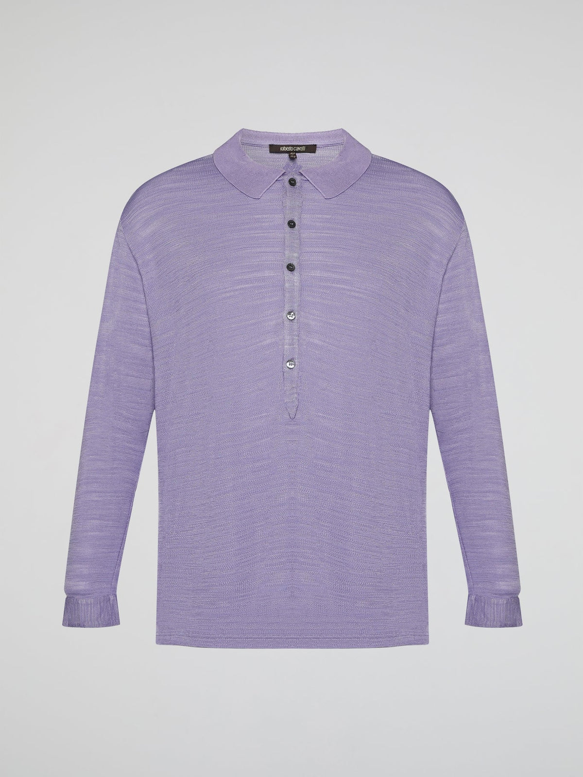 Introducing the Purple Knitted Shirt by Roberto Cavalli, where elegance meets comfort in a seamless blend of style. This luxurious piece features a vibrant hue that showcases your bold personality, while its premium knitted fabric guarantees a heavenly soft touch against your skin. Embrace the epitome of fashion-forward sophistication with this remarkable creation, designed to make heads turn and hearts swoon.