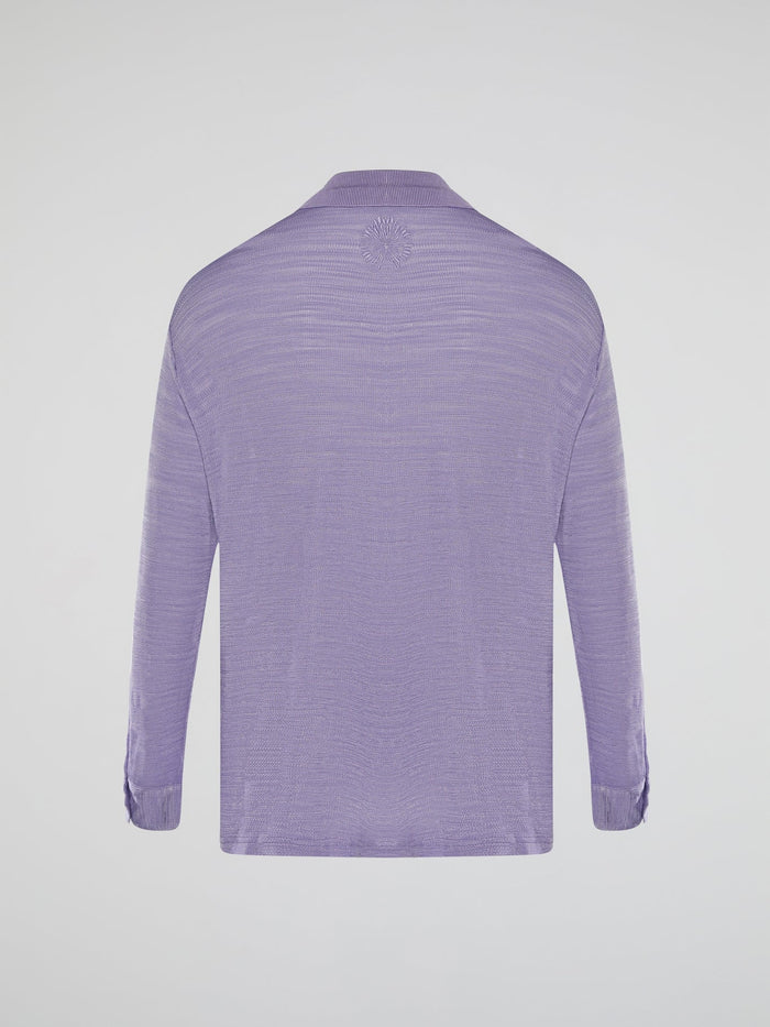 Introducing the Purple Knitted Shirt by Roberto Cavalli, where elegance meets comfort in a seamless blend of style. This luxurious piece features a vibrant hue that showcases your bold personality, while its premium knitted fabric guarantees a heavenly soft touch against your skin. Embrace the epitome of fashion-forward sophistication with this remarkable creation, designed to make heads turn and hearts swoon.