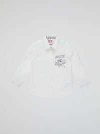 White Donald Duck Print Shirt (Kids)