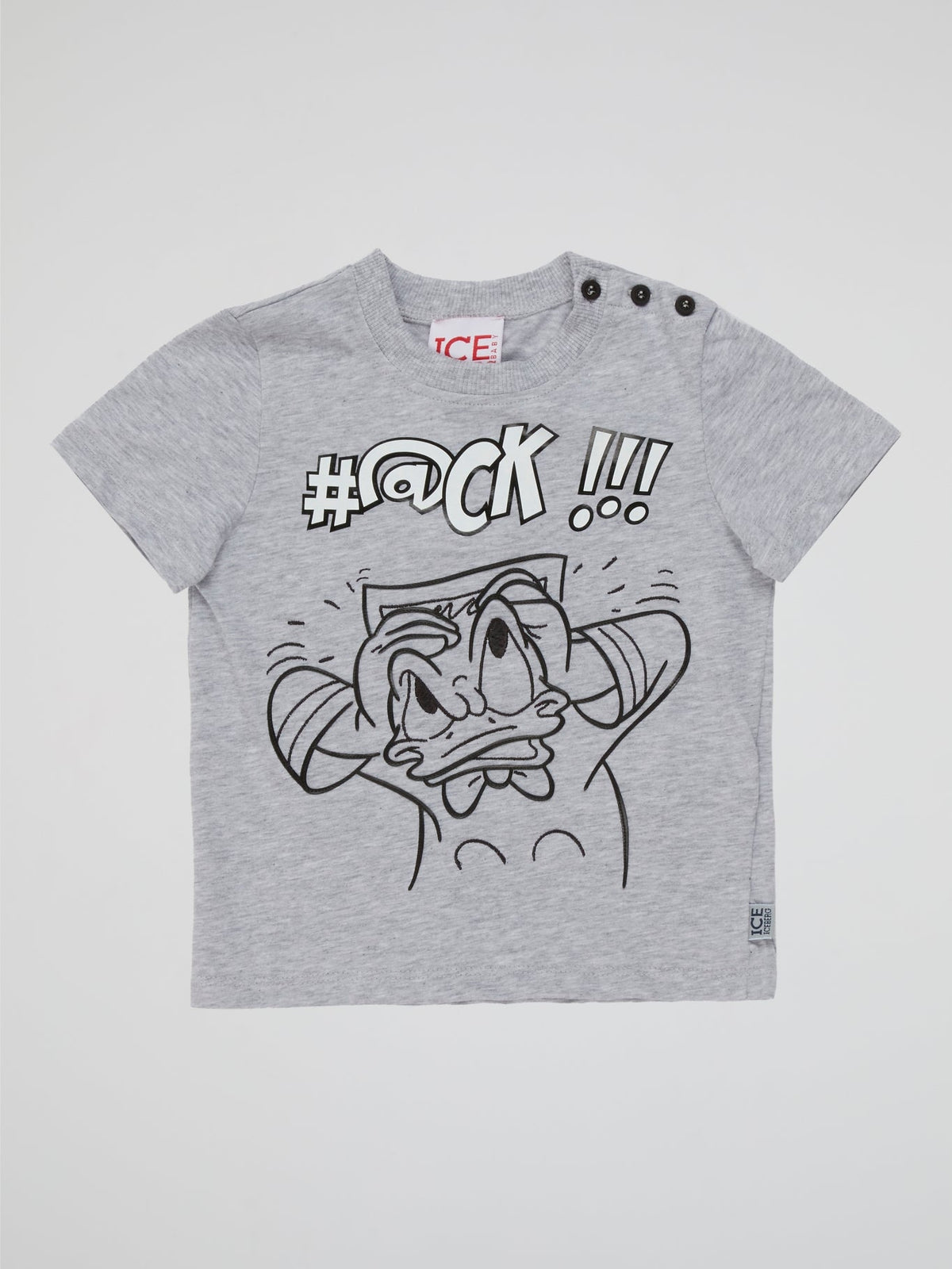 Introducing the Grey Donald Duck T-Shirt, a delightful wardrobe staple that will make your little one quack with joy! Crafted with soft, breathable fabric, this adorable tee features the iconic Donald Duck adorned in charming shades of gray, adding a playful twist to any outfit. Let your child embrace their inner Disney enthusiast and rock this Iceberg gray tee to create unforgettable memories and a style that's truly "duck enchanting!"