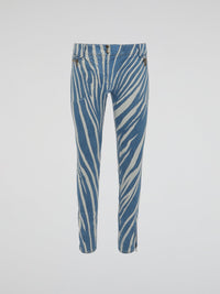 Unleash your inner wild child with our Roberto Cavalli Zebra Print Skinny Jeans. Made from high-quality denim, these jeans embrace the perfect combination of fierce and fashionable. Stand out from the crowd and embrace your unique style with these eye-catching and adventurous bottoms.