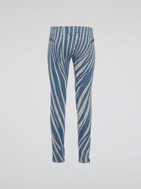 Unleash your inner wild child with our Roberto Cavalli Zebra Print Skinny Jeans. Made from high-quality denim, these jeans embrace the perfect combination of fierce and fashionable. Stand out from the crowd and embrace your unique style with these eye-catching and adventurous bottoms.