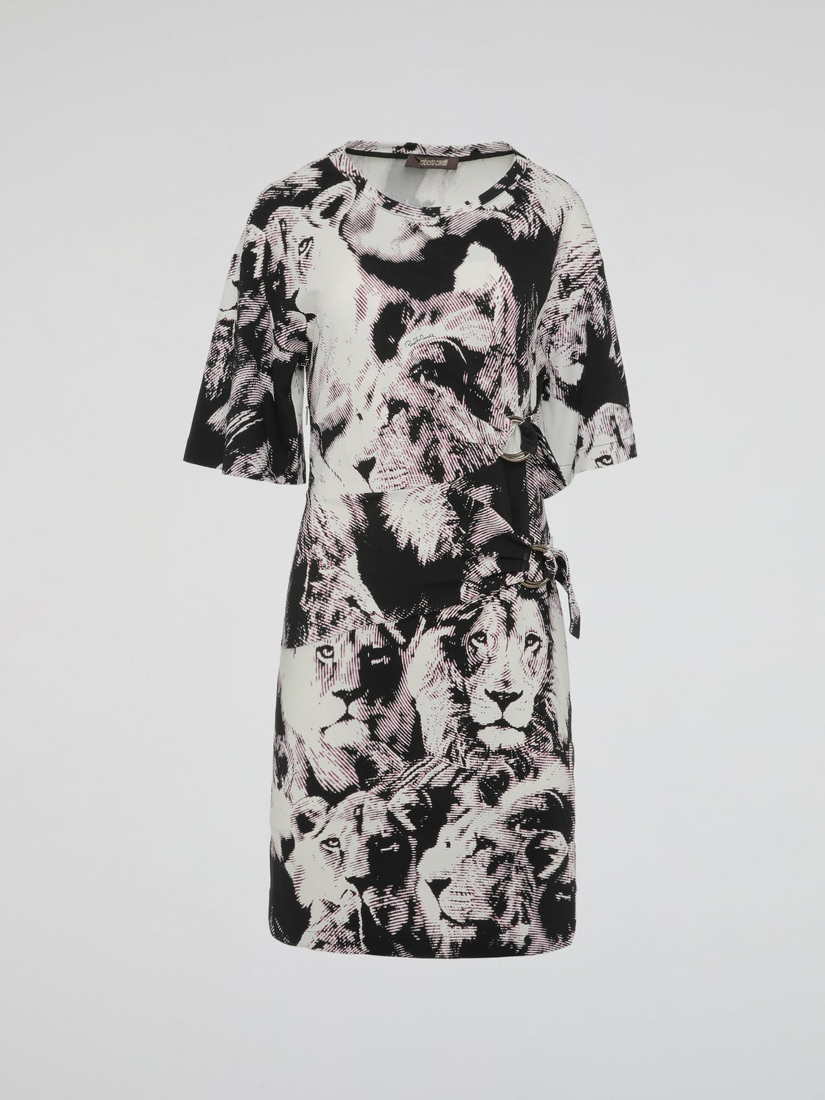 Unleash your wild side with the Animal Print T-Shirt Dress by Roberto Cavalli. This fierce and fabulous dress effortlessly combines the elegance of a dress with the casual comfort of a t-shirt, making it a perfect choice for any occasion. With its bold animal print pattern and flattering silhouette, this dress is bound to turn heads and unleash your inner fashionista.