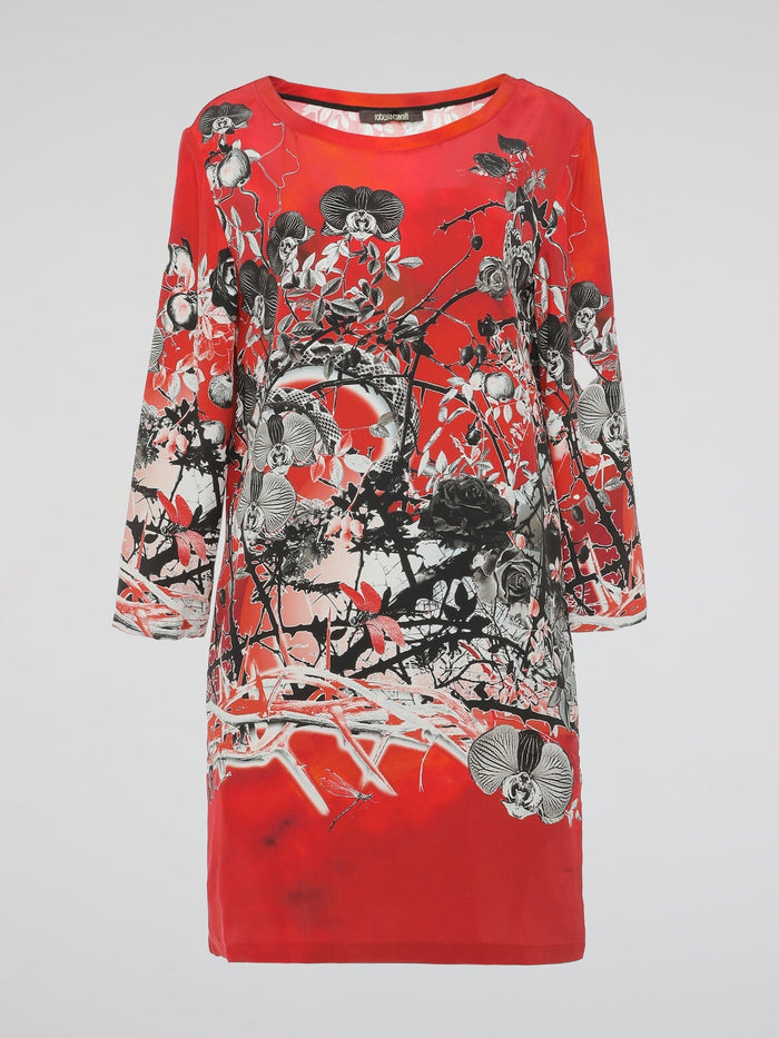 The Red Printed Long Sleeve Dress by Roberto Cavalli is a masterpiece of bold elegance. Crafted with meticulous details, this stunning dress showcases a vibrant red hue coupled with a mesmerizing print, creating an unforgettable fashion statement. The long sleeves add a touch of sophistication, making it the perfect choice for any glamorous occasion.