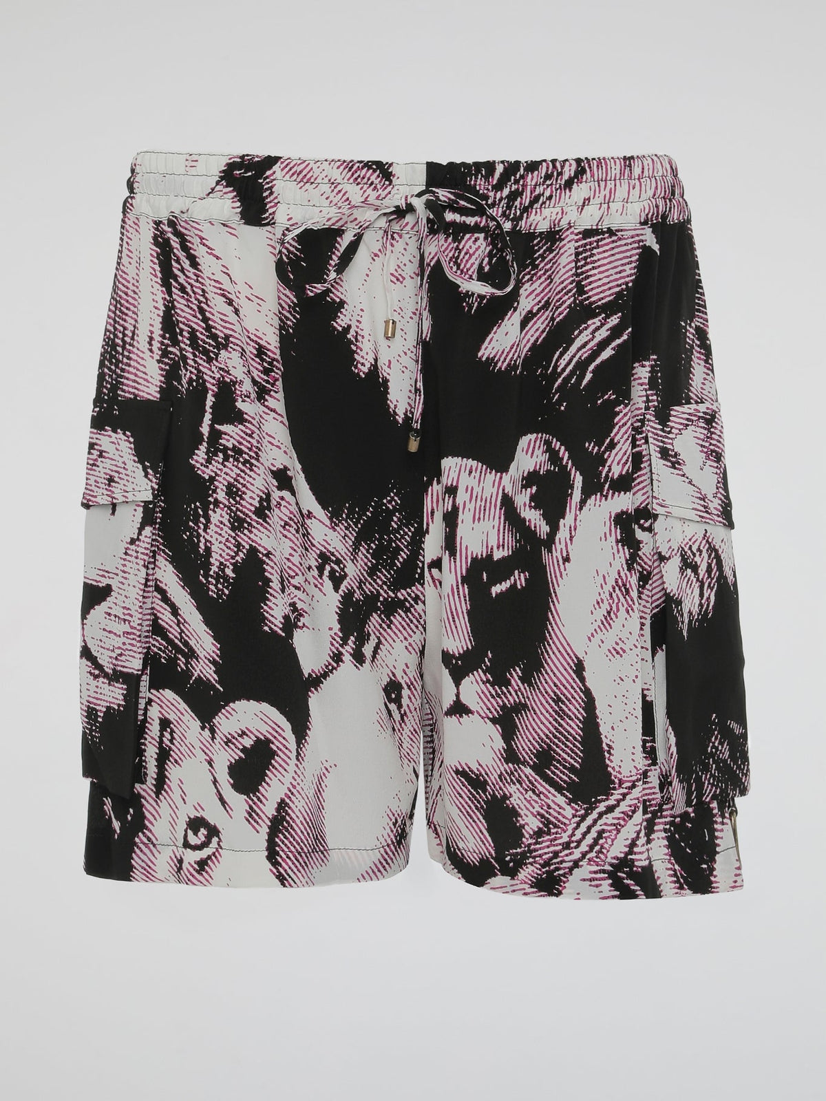 Get ready to unleash your wild side with these Animal Print Drawstring Shorts by Roberto Cavalli. Perfect for the fashion-forward adventurer, these shorts feature a striking animal print pattern that will make you stand out from the crowd. Crafted from high-quality materials, they offer both comfort and style, making them a must-have for any daring fashionista.