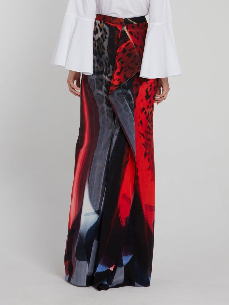 Abstract High Waist Skirt