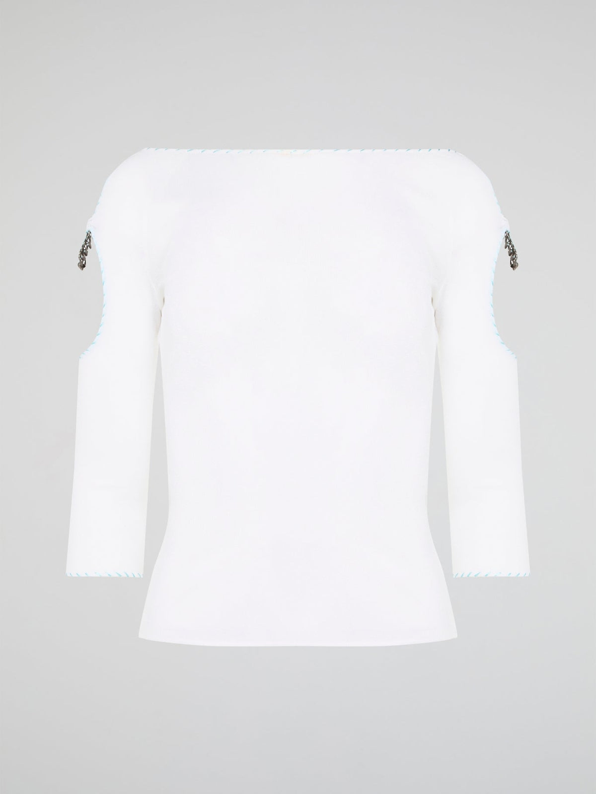 Elevate your everyday wardrobe with this stunning White Cut Out Top from Roberto Cavalli. Crafted from luxurious, high-quality materials, this top features intricate cut out detailing that adds a touch of edge and sophistication to any outfit. Perfect for day or night, this versatile piece is a must-have addition to your fashion collection.