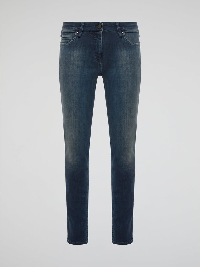 Elevate your denim game with these Stone Washed Skinny Denim Jeans by Roberto Cavalli, designed to hug your curves in all the right places. The unique stone wash finish gives these jeans a worn-in, vintage look that sets them apart from your average pair of skinny jeans. Pair them with a sleek blouse and heels for a chic and edgy urban look that will turn heads wherever you go.