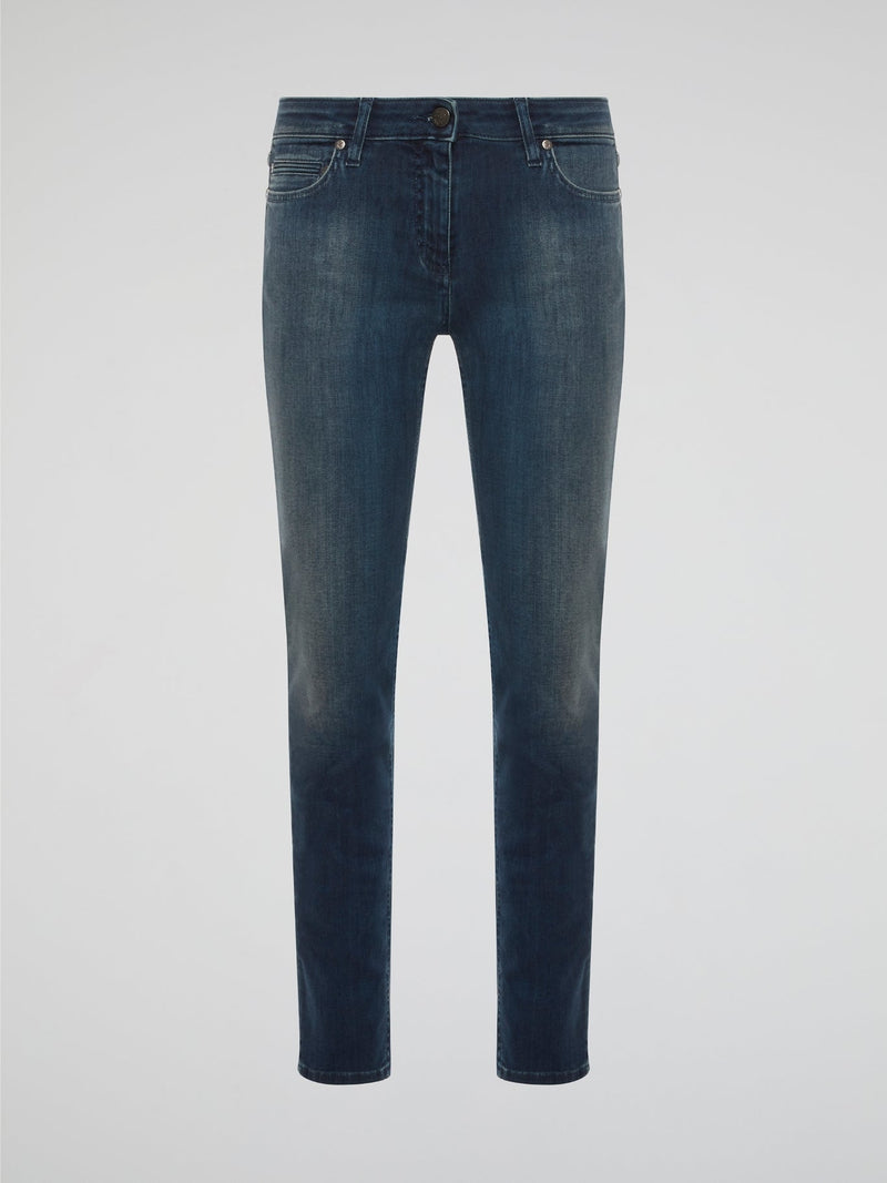 Elevate your denim game with these Stone Washed Skinny Denim Jeans by Roberto Cavalli, designed to hug your curves in all the right places. The unique stone wash finish gives these jeans a worn-in, vintage look that sets them apart from your average pair of skinny jeans. Pair them with a sleek blouse and heels for a chic and edgy urban look that will turn heads wherever you go.