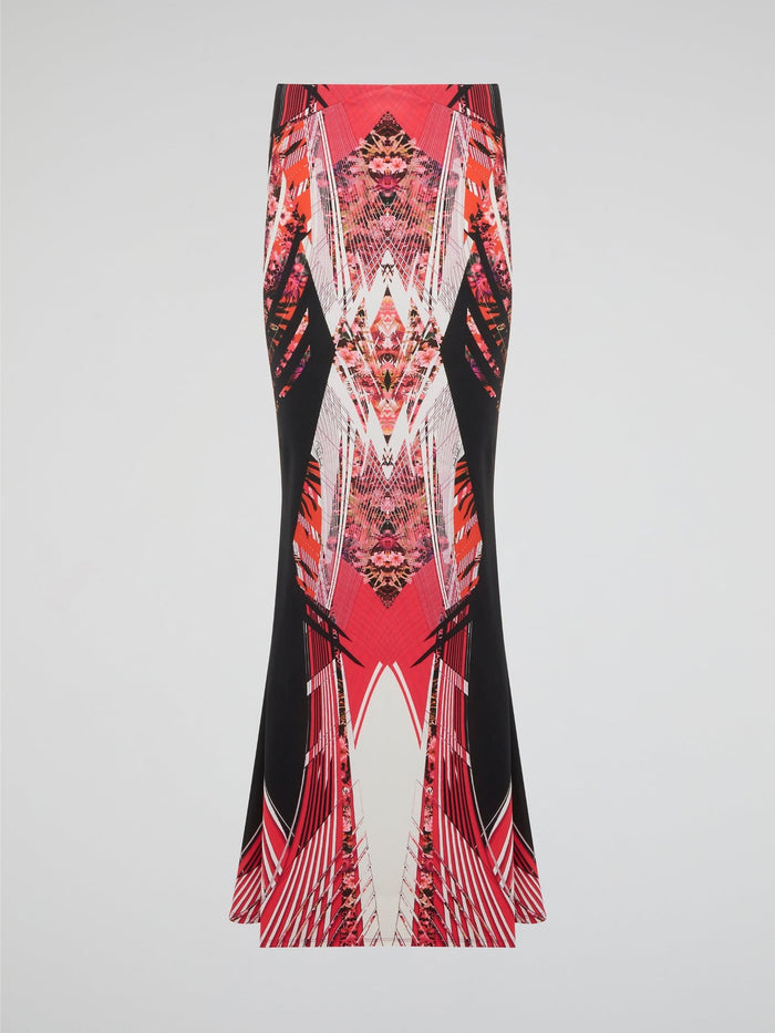 Feel like a modern-day goddess in this stunning red printed maxi skirt by Roberto Cavalli. The vibrant color and intricate design will make you stand out in any crowd, while the flowing silhouette adds a touch of elegance to your look. Pair it with a simple top and statement jewelry for a look that is both bold and chic.