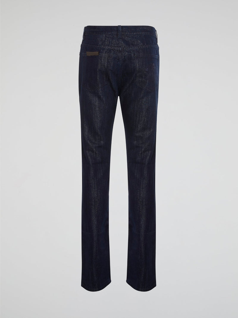 Elevate your denim game with these sleek Navy Slim Fit Jeans by Roberto Cavalli, perfect for the modern man who values style and sophistication. Crafted from high-quality denim with a hint of stretch, these jeans provide a comfortable and flattering fit that will keep you looking sharp all day long. Pair them with a crisp white shirt and sneakers for a laid-back yet polished ensemble that will turn heads wherever you go.