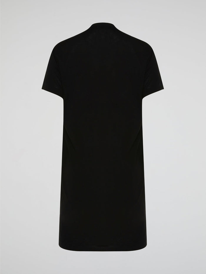 Shimmer and shine in style with the Black Sequin Embroidered T-Shirt Dress from Roberto Cavalli. This versatile piece effortlessly combines casual comfort with high-fashion glamour, making it perfect for any occasion. Stand out from the crowd and turn heads wherever you go in this show-stopping must-have.