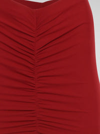 Transform your look with the stunning Red Ruched Mermaid Skirt by Roberto Cavalli, designed to hug your curves in all the right places. The rich red color and intricate ruching detail add a touch of drama and sophistication to any ensemble, making you feel like a true fashion icon. Elevate your style game and turn heads wherever you go with this show-stopping piece from Roberto Cavalli.