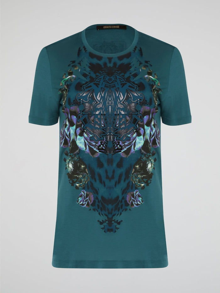 Elevate your casual style with the Green Printed T-Shirt from Roberto Cavalli, featuring a bold and eye-catching design that is sure to turn heads. Crafted from high-quality materials, this shirt offers both comfort and sophistication, making it the perfect addition to any fashion-forward wardrobe. Whether paired with jeans for a laid-back look or dressed up with a blazer for a night out, this t-shirt is a versatile and trendy choice for any occasion.