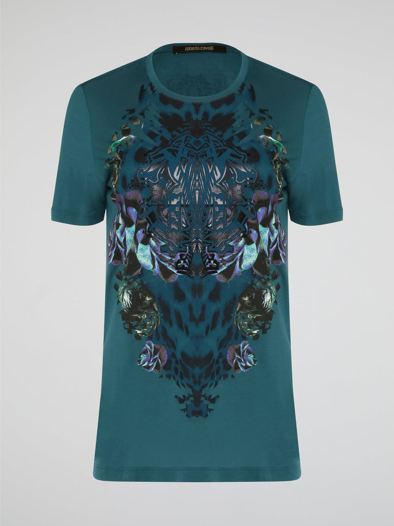 Elevate your casual style with the Green Printed T-Shirt from Roberto Cavalli, featuring a bold and eye-catching design that is sure to turn heads. Crafted from high-quality materials, this shirt offers both comfort and sophistication, making it the perfect addition to any fashion-forward wardrobe. Whether paired with jeans for a laid-back look or dressed up with a blazer for a night out, this t-shirt is a versatile and trendy choice for any occasion.