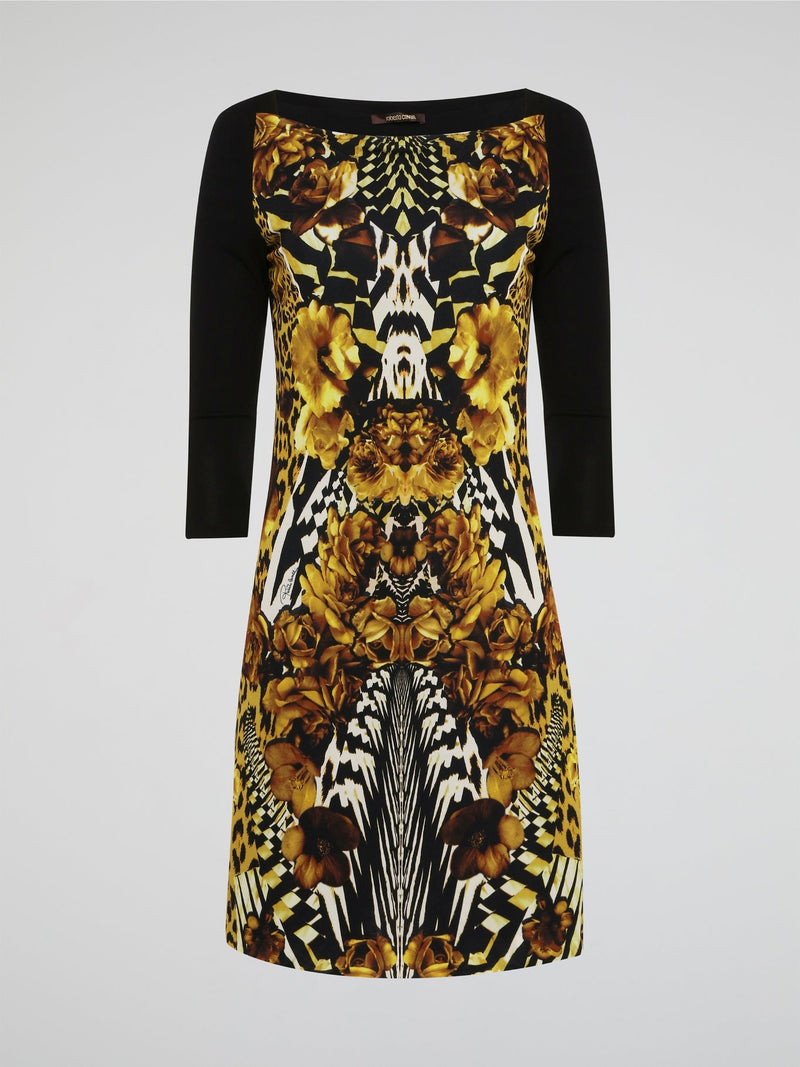 Elevate your wardrobe with this stunning Printed Long Sleeve Dress by Roberto Cavalli. The vibrant print and luxurious fabric make it a perfect choice for any special occasion or night out. Stand out in style and turn heads wherever you go in this show-stopping piece.