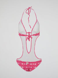 Make a splash with this Pink Heart Print One-Piece Swimsuit by Philipp Plein, a stunning combination of style and femininity. The bold heart print design is sure to turn heads wherever you go, while the high-quality fabric and elegant cut ensure a comfortable and flattering fit. Whether you're lounging by the pool or soaking up the sun on the beach, this swimsuit will make you feel confident and fabulous.