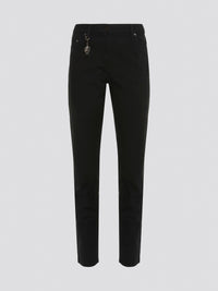 Step out in style with these sleek and versatile Black Skinny Fit Jeans from Roberto Cavalli. Made from premium quality denim, these jeans hug your curves in all the right places while offering unbeatable comfort. Whether dressed up with heels or down with sneakers, these jeans are a must-have for any fashion-forward wardrobe.