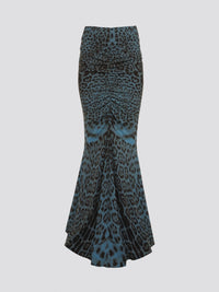Embrace your wild side with Roberto Cavalli's Leopard Print Ruched Maxi Skirt. This statement piece features a bold and fierce print that will turn heads wherever you go. The ruched detailing adds a touch of glamour and elegance to this must-have skirt. Stand out from the crowd and unleash your inner fashionista with this show-stopping piece from Roberto Cavalli.