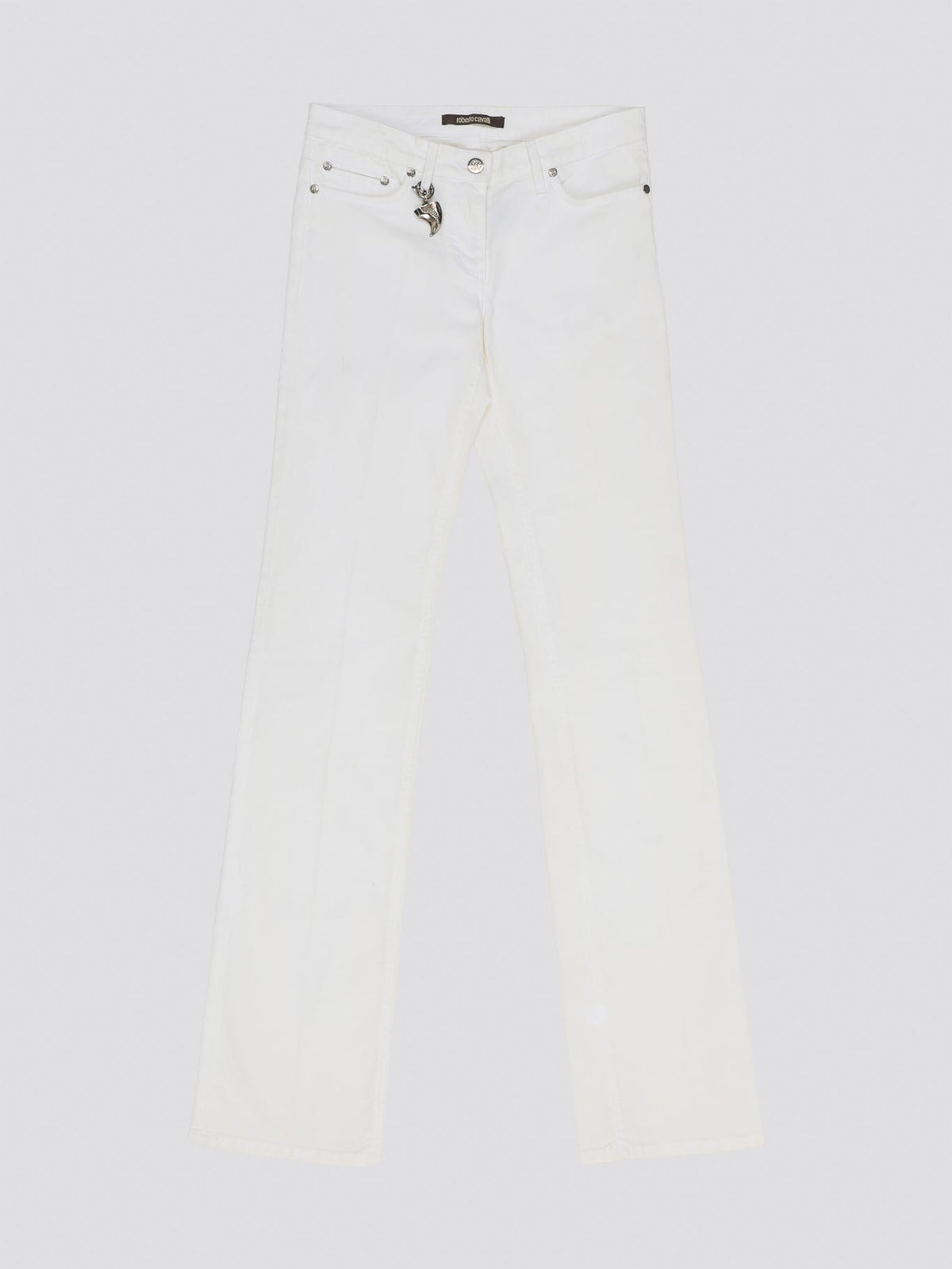 Elevate your denim game with these stunning White Wide Leg Denim Jeans from Roberto Cavalli. Crafted from premium quality denim, these jeans feature a sophisticated wide leg silhouette that exudes elegance and style. Perfect for day or night, these jeans are a versatile must-have addition to your wardrobe.