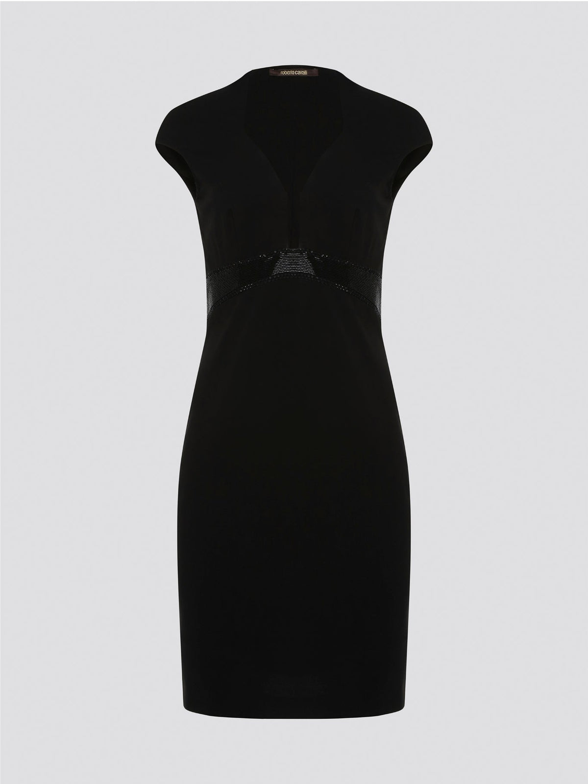 Step into the spotlight and command attention in this stunning Black Embellished Bodycon Dress from Roberto Cavalli. The intricate embellishments and figure-hugging silhouette will have all eyes on you, making you stand out from the crowd at any event. Elevate your wardrobe with this luxurious and unique piece that exudes glamour and confidence.