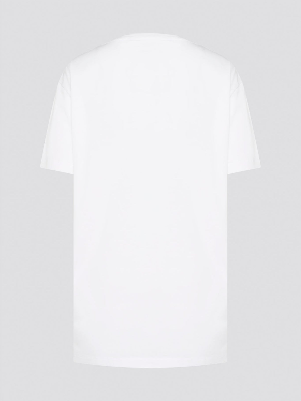 Elevate your casual style with the White Printed Oversized T-Shirt from Roberto Cavalli. Made with premium cotton fabric, this tee features a bold and eye-catching print that will set you apart from the crowd. Whether you dress it up with heels or keep it cool with sneakers, this statement piece is a must-have for your wardrobe.