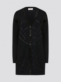 Unleash your inner rockstar with the Black Studded Cardigan V.d.p. Club, the perfect blend of edgy and chic. Made from high-quality materials with intricate studded detailing, this cardigan is a statement piece that will elevate any outfit. Whether you're heading to a concert or a night out with friends, this cardigan will have you turning heads wherever you go.