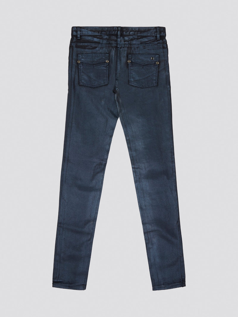 Elevate your denim game with these sleek Navy Slim Fit Jeans by Roberto Cavalli, perfect for the modern man who values style and sophistication. Crafted from high-quality denim with a hint of stretch, these jeans provide a comfortable and flattering fit that will keep you looking sharp all day long. Pair them with a crisp white shirt and sneakers for a laid-back yet polished ensemble that will turn heads wherever you go.