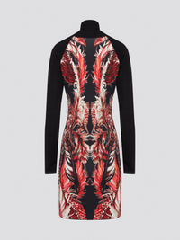 Elevate your wardrobe with the timeless sophistication of this Roberto Cavalli Printed Turtleneck Dress. Perfect for any occasion, this dress features a striking print that exudes luxury and style. With its figure-flattering silhouette and elegant turtleneck design, you'll turn heads wherever you go in this must-have piece.