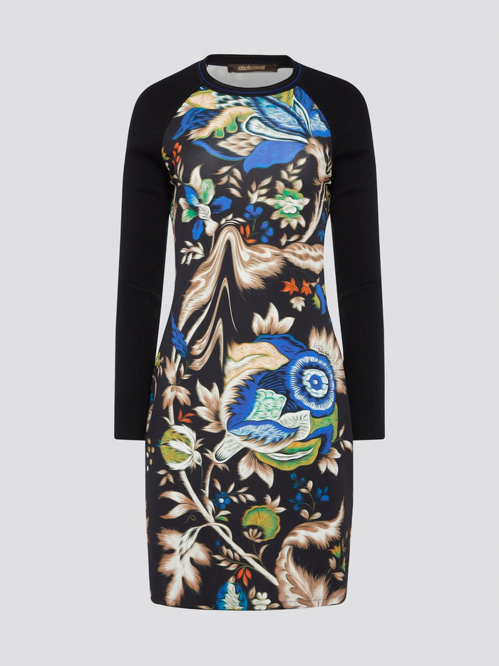 Elevate your wardrobe with this stunning Printed Long Sleeve Dress by Roberto Cavalli. The vibrant print and luxurious fabric make it a perfect choice for any special occasion or night out. Stand out in style and turn heads wherever you go in this show-stopping piece.