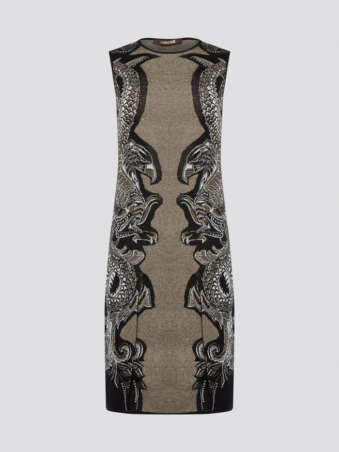 Elevate your wardrobe with the exquisite Knitted Bodycon Dress by Roberto Cavalli. Crafted with precision and care, this dress features intricate knitted details that hug your curves in all the right places. Make a statement at any event with this luxurious and unique piece that exudes elegance and style.