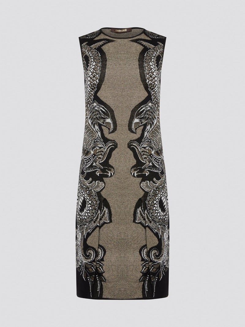 Elevate your wardrobe with the exquisite Knitted Bodycon Dress by Roberto Cavalli. Crafted with precision and care, this dress features intricate knitted details that hug your curves in all the right places. Make a statement at any event with this luxurious and unique piece that exudes elegance and style.