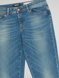 Step out in style with these Just Cavalli stonewashed skinny jeans that are sure to turn heads wherever you go. The unique stonewashed finish adds a trendy vintage vibe to your look, while the skinny fit flatters your figure perfectly. Made with high-quality denim, these jeans are comfortable to wear all day long and are a must-have addition to your wardrobe.