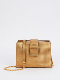 Margot Bronze Laminated Leather Shoulder Bag