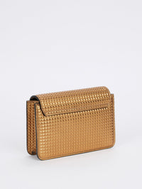 Lizzy Bronze Laminated Leather Mini Bag