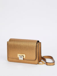 Lizzy Bronze Laminated Leather Mini Bag