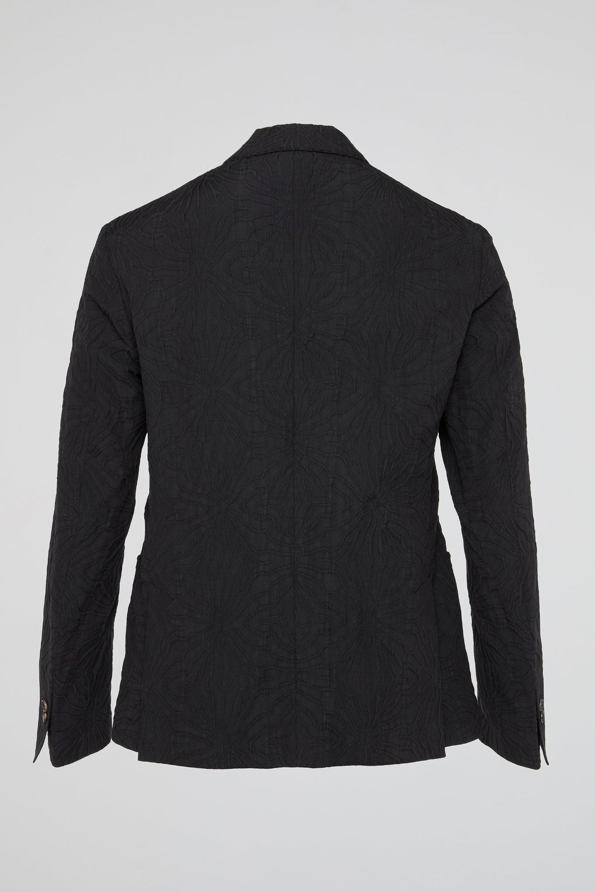 Black Single-Breasted Embroidered Blazer