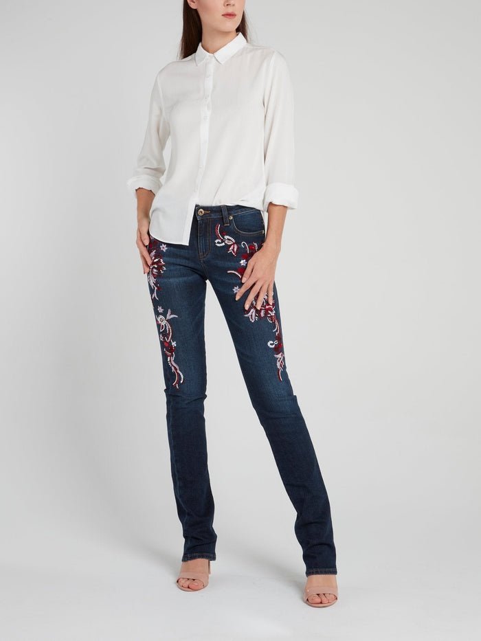 Sequin Detail Slim Fit Jeans