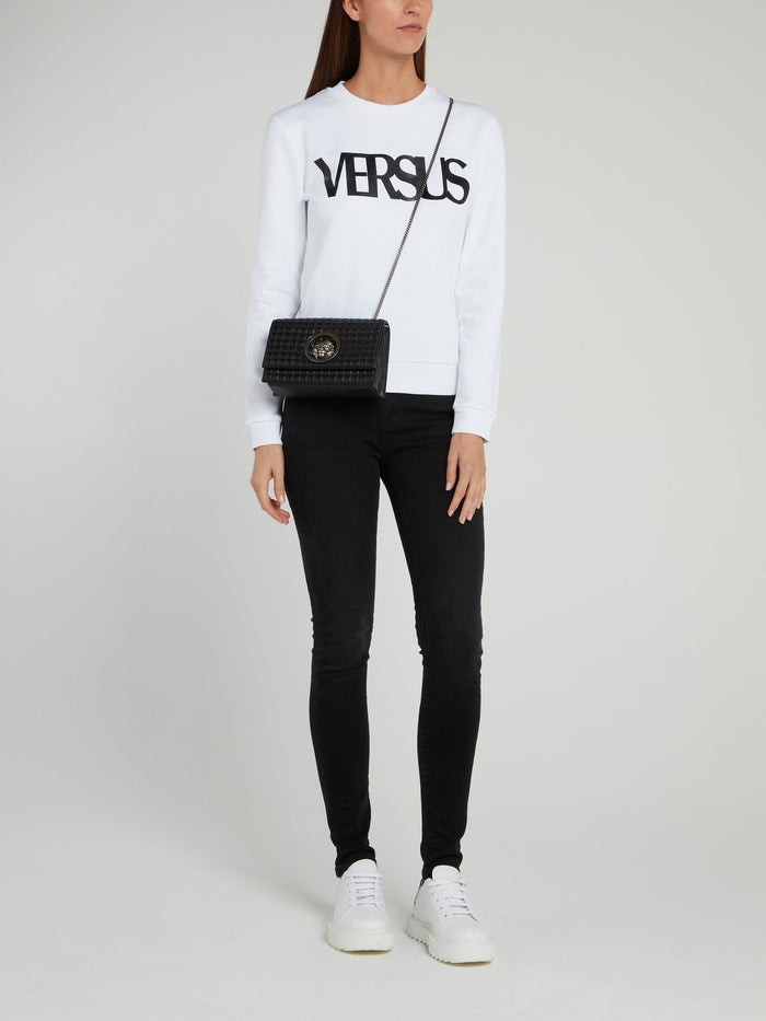 White Logo Cotton Sweatshirt