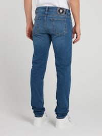 Blue Straight Leg Jeans