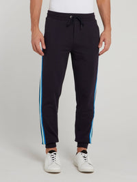 Navy Side Stripe Fleece Pants