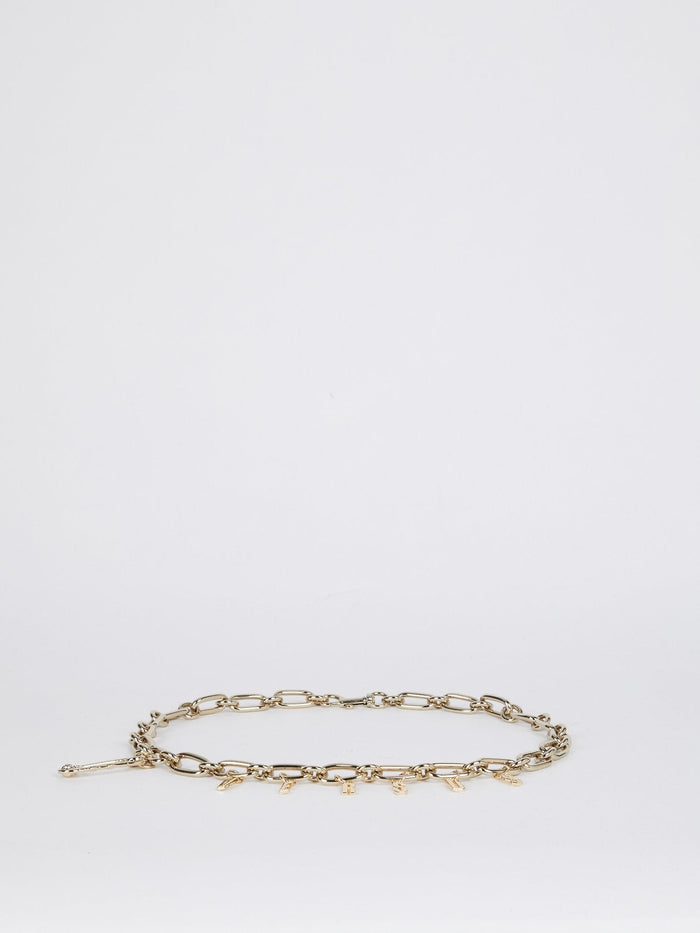 Logo Embellished Chain Belt