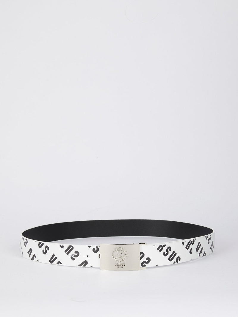 White Monogram Leather Belt