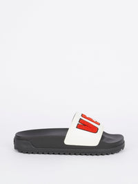 Ciabattina Logo Leather Slides