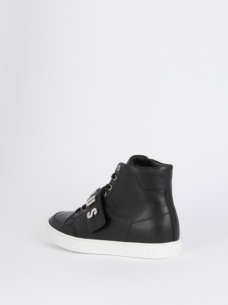 Black High Top Rubber Sole Sneakers