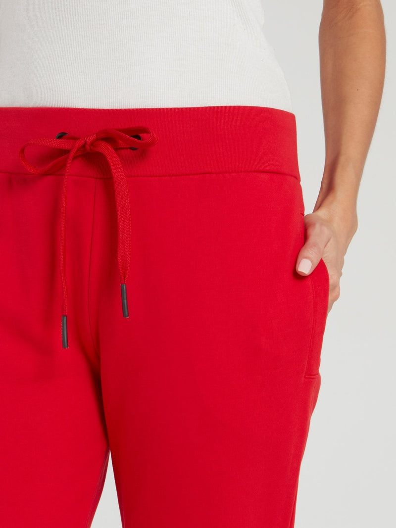 Red Drawstring Cotton Pants