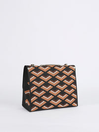 Black-Brown Kassandra Navajos Squared Shoulder Bag