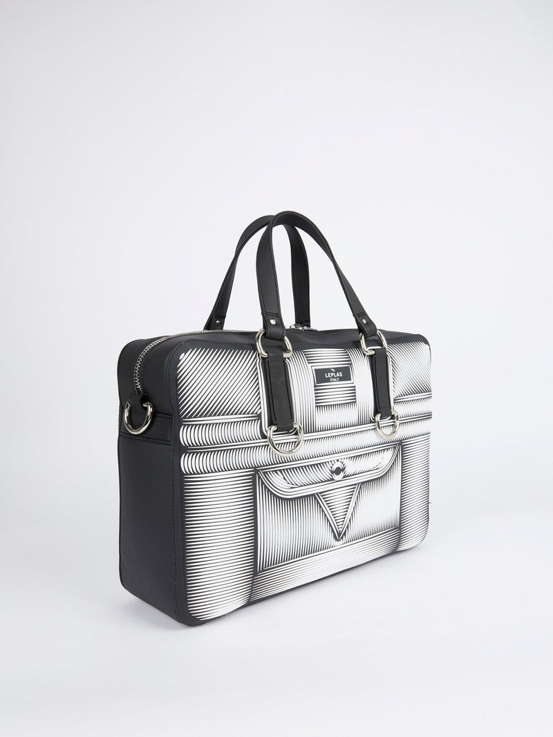 Black and White Nikandros Optical Duffle Bag