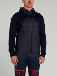 Navy Quilted Knit Jacket